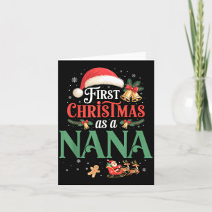 Carte Premier Noël amusant en tant que Nana tenue de fam