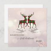 Carte Premier Noël, Boeuf Mocal Deers Plaid (Devant / Derrière)