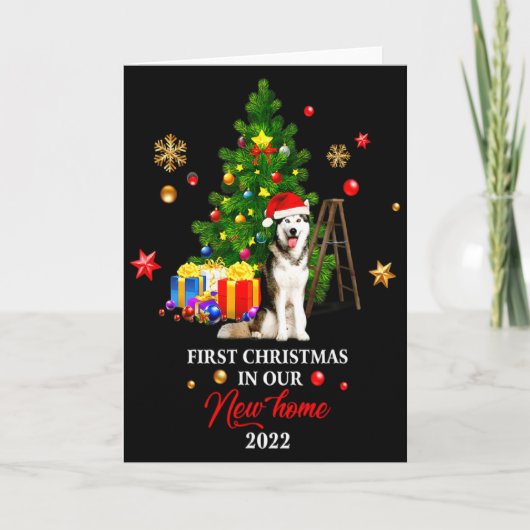 Carte Premier Noël dans notre nouvelle maison Cadeau de (Devant)