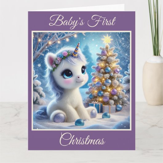 Carte Premier Noël de Baby Unicorn (Devant)