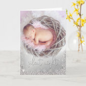Carte Premier Noël de bébé - Soirée silencieuse - PHOTO  (Fleur jaune)