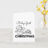 Carte Premier Noël du bébé (Fleur jaune)