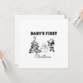 Carte Premier Noël du bébé (Devant/Arrière en situation)