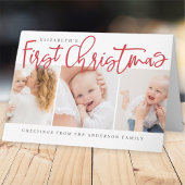 Carte Premier Noël du bébé Photo moderne simple et chic