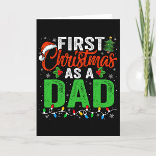 Carte Premier Noël en tant que papa lumières de Noël nou