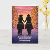 Carte Premier Noël ensemble Couple Coucher de soleil Rom (Fleur jaune)