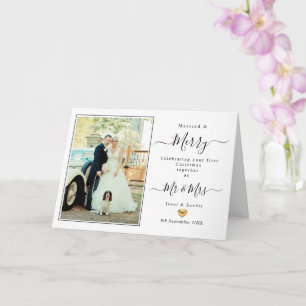 Carte Premier Noël Marié M. et Mme Gold Heart Card