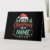 Carte Premier Noël Personnalisé En Famille (Devant)