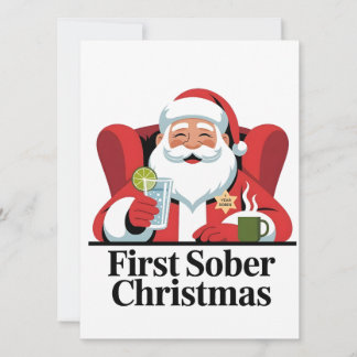 Carte Premier Noël sobre Santa Sobriété Noël