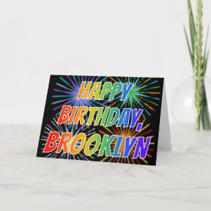 Carte Premier nom : "BROOKLYN" Fun "JOYEUX ANNIVERSAIRE"