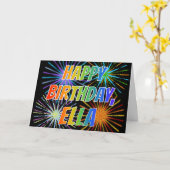 Carte Premier nom "ELLA" Fun "HAPPY BIRTHDAY" (Fleur jaune)