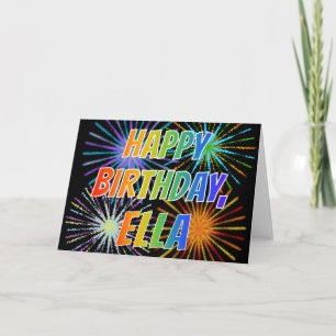Carte Premier nom "ELLA" Fun "HAPPY BIRTHDAY"