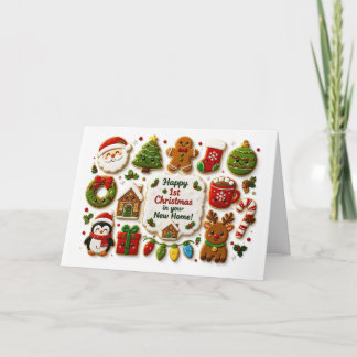 Carte Premier ou 1er Noël dans une nouvelle maison Vacan