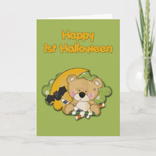 Carte Premier ours de garçon d'Halloween