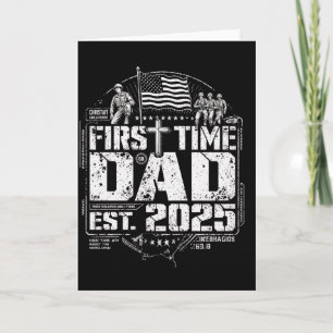 Carte Premier Papa Croix Chrétienne Patriotique Vintage