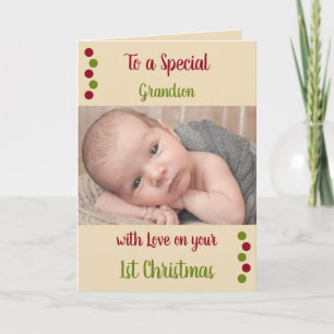 Carte Premier petit Noël trop mignon rouge