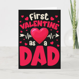 Carte Premier Saint-Valentin en tant que papa drôle Sain