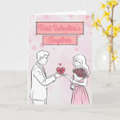 Carte Premier Saint-Valentin ensemble Personnalisé Greet (Fleur jaune)