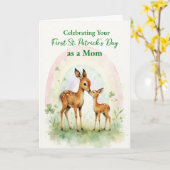 Carte Premier St Patrick's Day en tant que maman Cerf de (Fleur jaune)