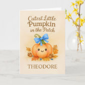 Carte Premier Thanksgiving pour Baby Boy avec Citrouille (Fleur jaune)