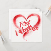 Carte Premier Valentin je ne courais pas encore (Devant/Arrière en situation)