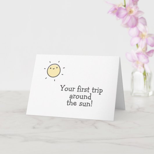 Carte Premier voyage autour du soleil ! 1er anniversaire (Orchidée)