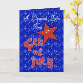 Carte Première 4 juillet spéciale (Fleur jaune)