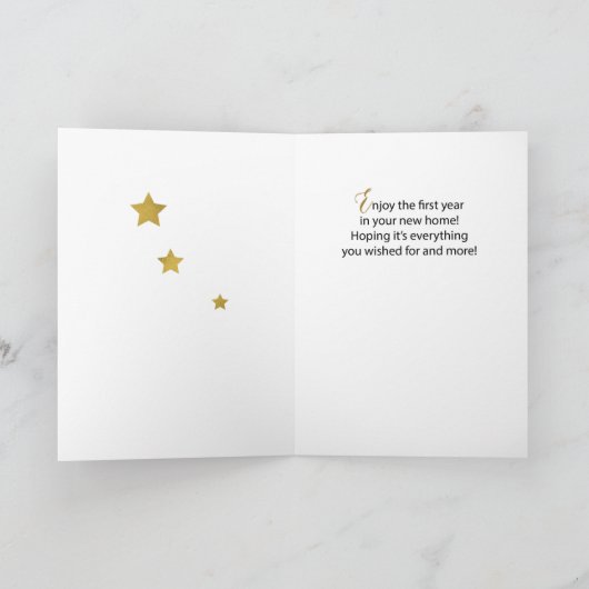Carte Première année à New Home Gold et Silver Look (Intérieur)