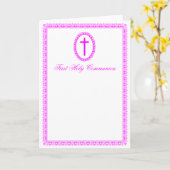 Carte Première communion (Fleur jaune)