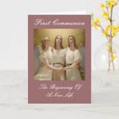 Carte Première communion (Fleur jaune)