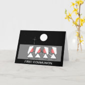 Carte Première communion (Fleur jaune)