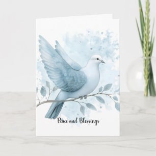 Carte Première Communion Bleue Félicitations Vœux Colomb