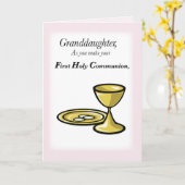 Carte Première communion de la petite-fille (Fleur jaune)