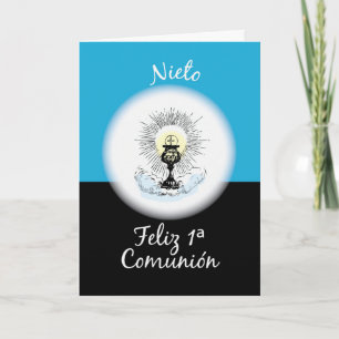 Carte Première communion de petit-fils, espagnol, Coupe