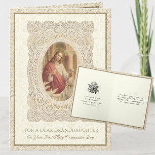 Carte Première communion des filles Prière de Jésus