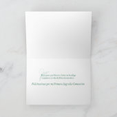 Carte Première communion, manuscrit espagnol sur le vert (Intérieur)