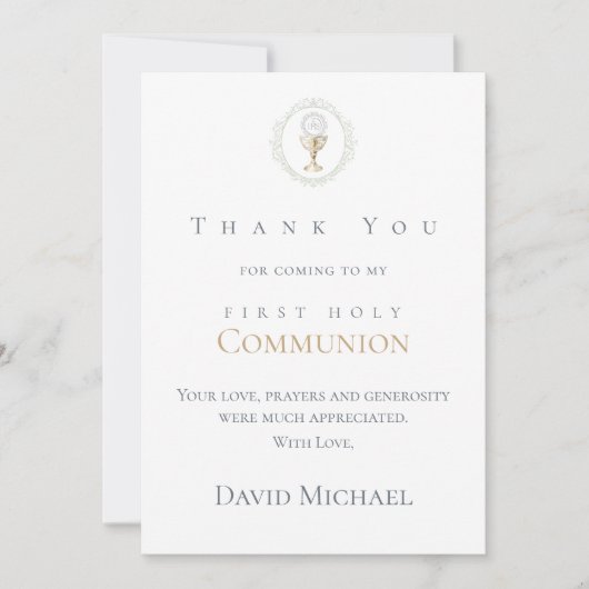 Carte Première communion merci (Devant)