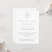 Carte Première communion merci (Devant/Arrière en situation)