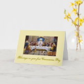 Carte Première Communion - pour Félicitations - (Fleur jaune)