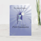 Carte Première communion pour Nephew avec Blue Rays (Devant)