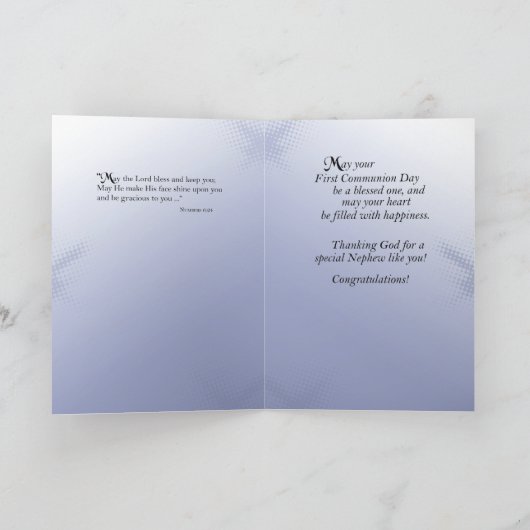 Carte Première communion pour Nephew avec Blue Rays (Intérieur)