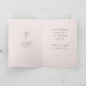 Carte Première communion rose pâle nom croisé (Intérieur)