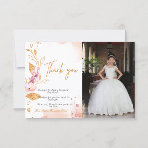 Carte Première communion sainte d'aquarelle simple merci