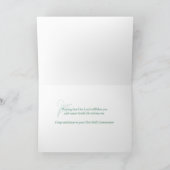 Carte Première Communion sainte, Script en vert tendre (Intérieur)