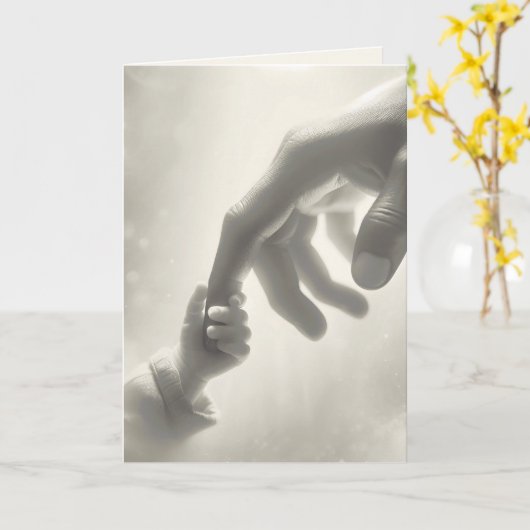 Carte Première connexion du bébé (Fleur jaune)