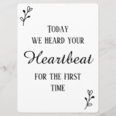 Carte Première échographie & signe du rythme cardiaque e (Dos)