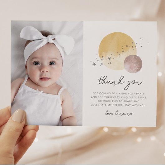 Carte Première excursion autour du soleil Photo Merci