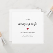 Carte Première femme de Noël coeur romantique (Devant/Arrière en situation)