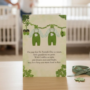 Carte Première fête de la Saint-Patrick pour des jumeaux