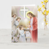 Carte Première fille de la Sainte Communion (Fleur jaune)